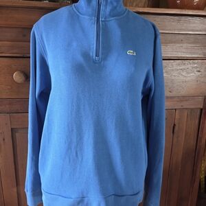 Lacoste Men's Blue 1/4 Longsleeve Pullover Sz 7
